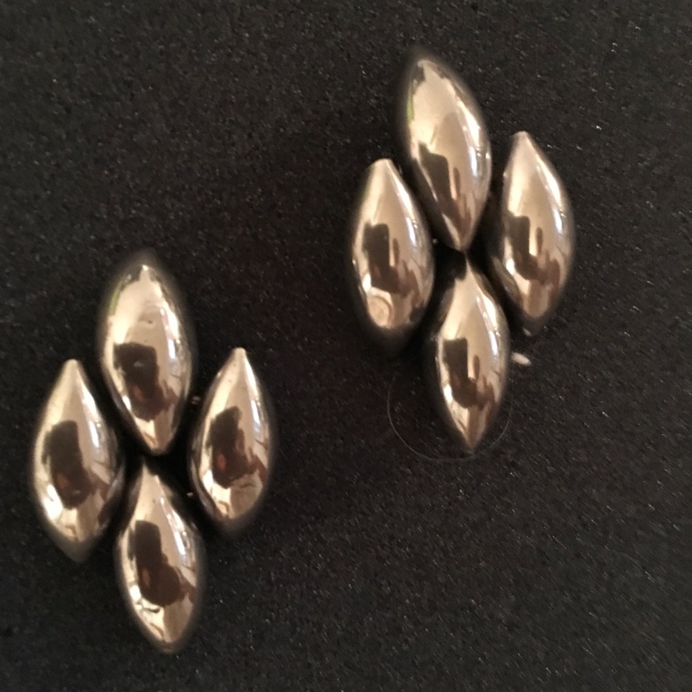 Vintage Clip on earrings silver toned
